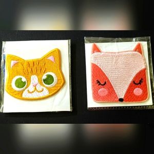 NEW 2 Beautiful Cat Fox Embroidery Emblem/Patch/Appliqué! Sew-On/Iron-On/Glue-On